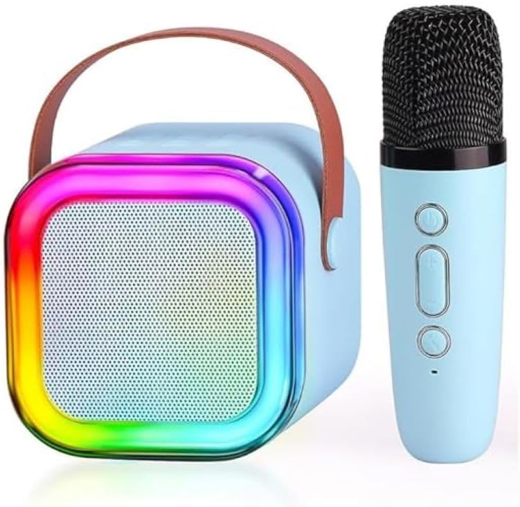 K12 Wireless Audio Microphone Bluetooth Speaker Portable Stereo Speaker Bluetooth Speaker Karaoke Speaker with Mic (random color)