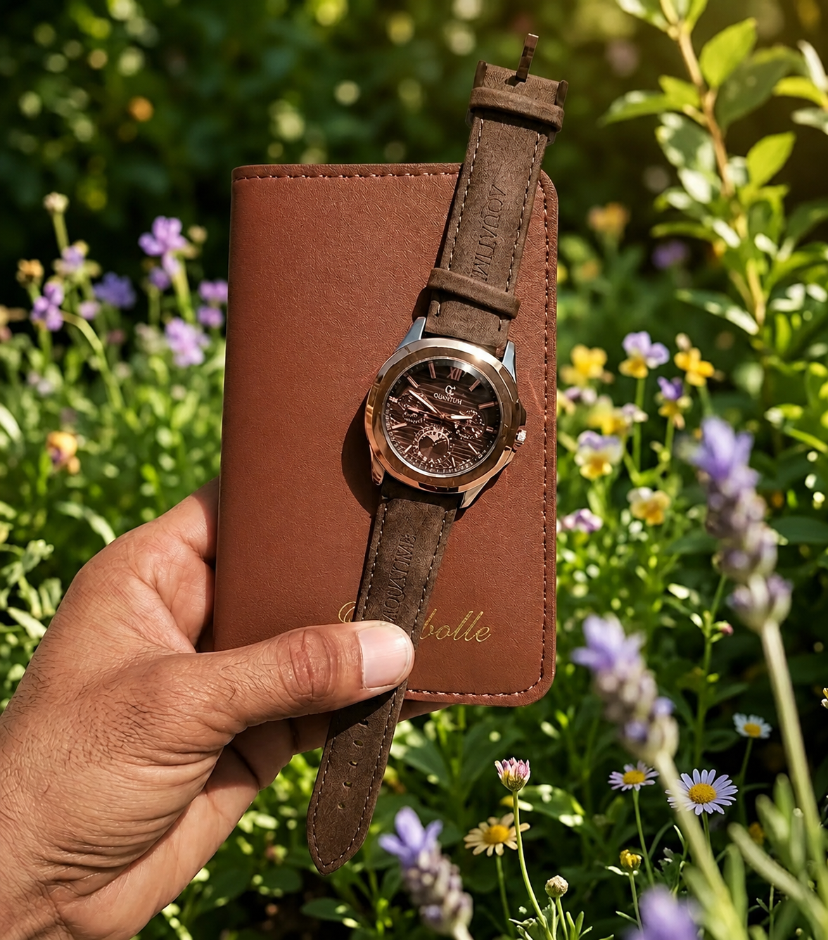 3 in 1 Premium Men’s Combo — Leather Long Wallet + Classic Watch + Stylish Sunglasses