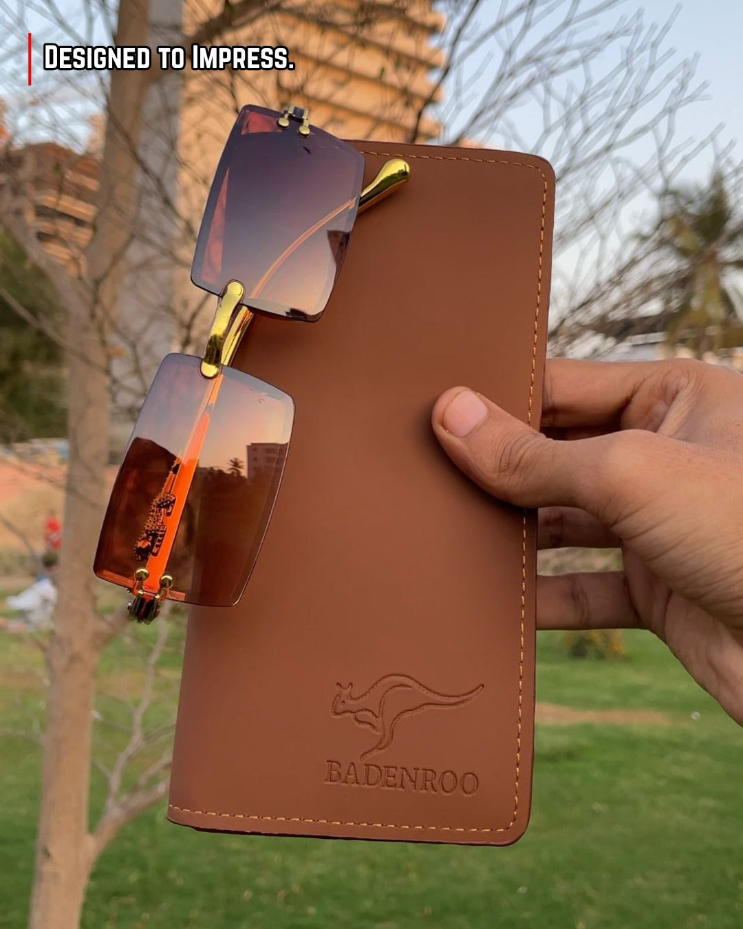 3 in 1 Premium Men’s Combo — Leather Long Wallet + Classic Watch + Stylish Sunglasses