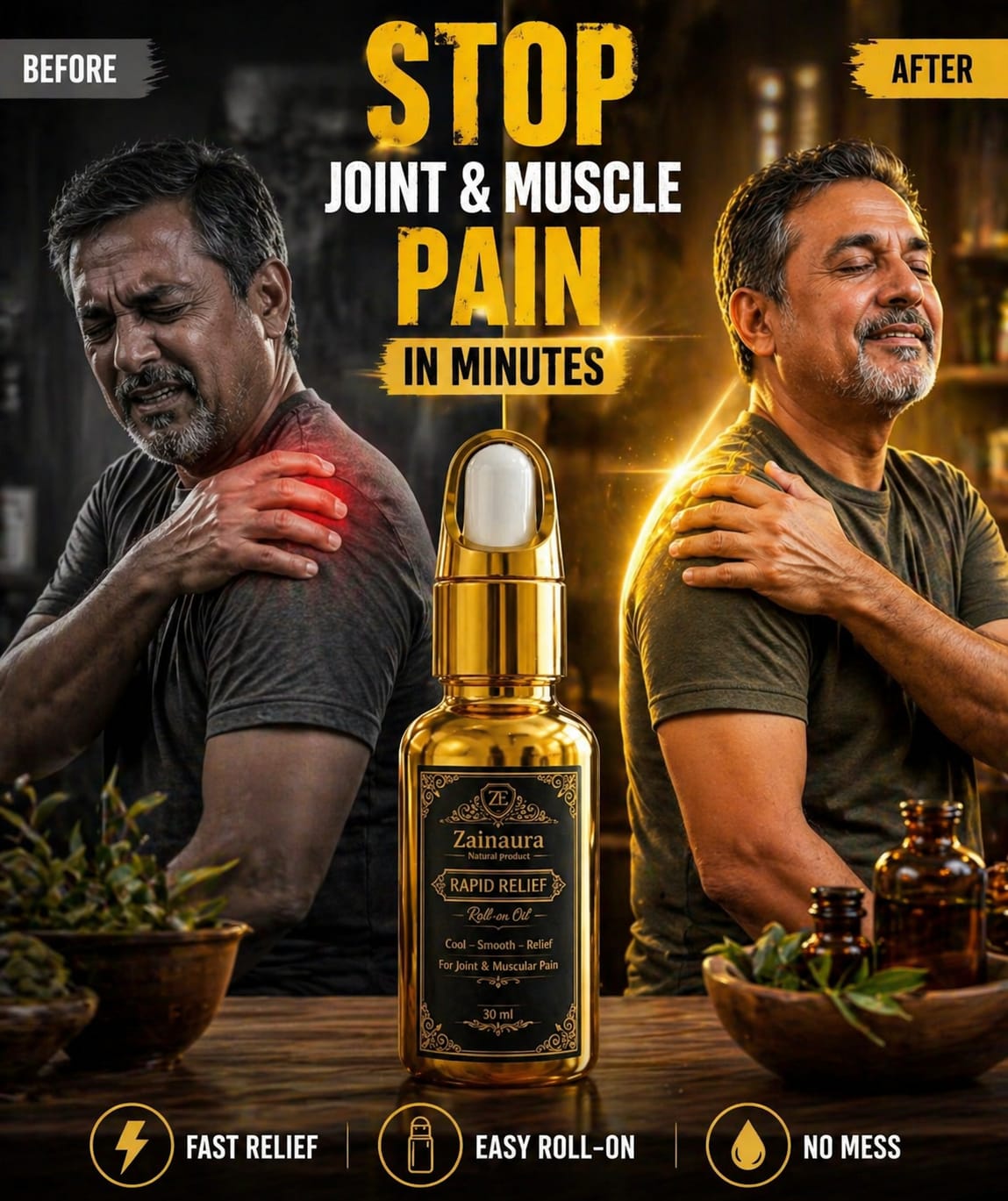 Rapid Relief Roll-On Oil for Pain & Muscle Care