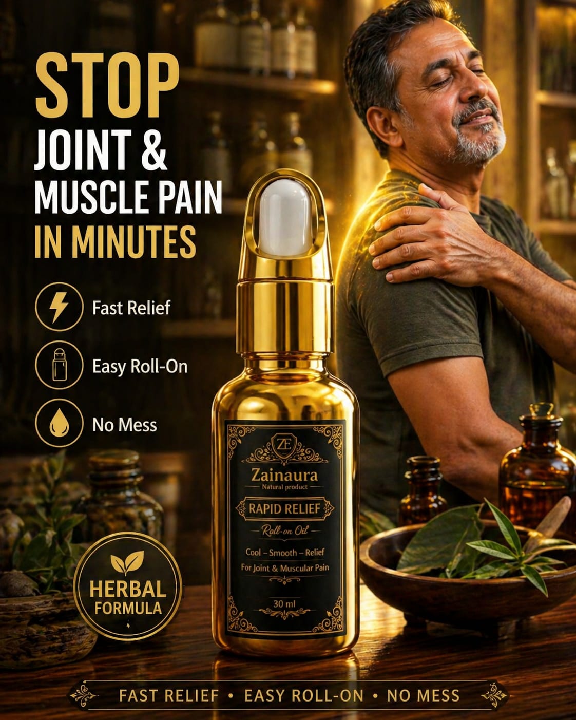 Rapid Relief Roll-On Oil for Pain & Muscle Care